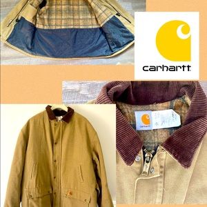 Vintage Mens CARHARTT BARN CHORE COAT PB1472 2XL Blanket lined Corduroy Collar